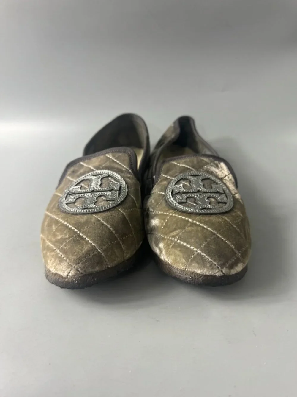 Tory Burch Toddler Girls' Velvet Quilted Flats, Size 8 M